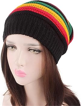Qianmome Fashion Jamaican Reggae Cap Multi-Colour Striped